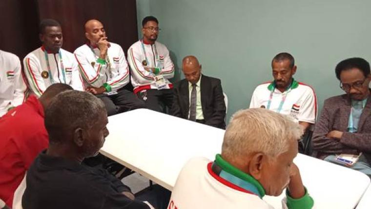وزير الشباب والرياضة   السوداني يخاطب البعثة المشاركة في دورة التضامن الاسلامي